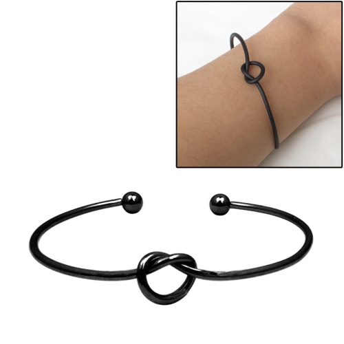 

Bohemian Knotted Opening Minimalist Bracelet Bangle for Women(Black)