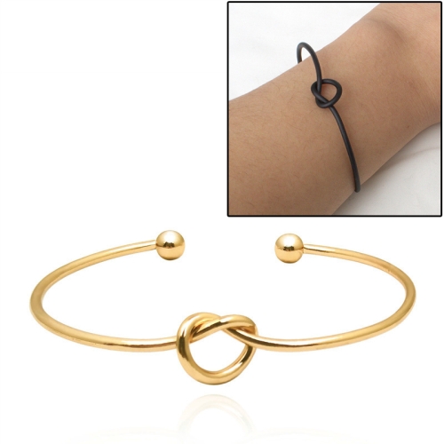 

Bohemian Knotted Opening Minimalist Bracelet Bangle for Women(Golden)