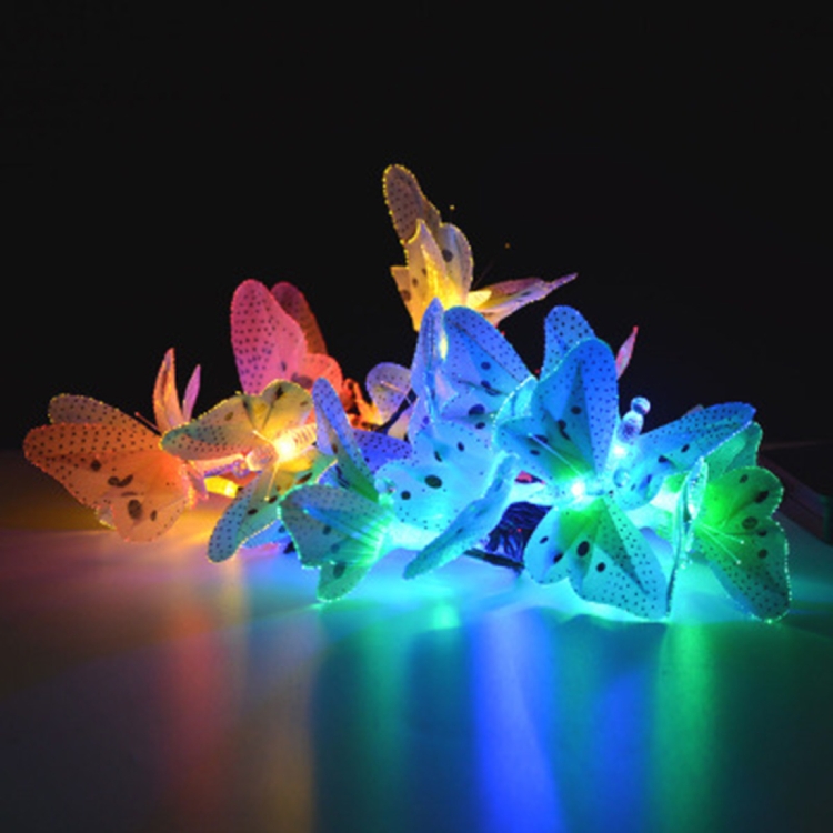 

Solar Powered Butterfly Fiber Optic Fairy String Waterproof Christmas Outdoor Garden Holiday Lights, Size:4m 12LEDs