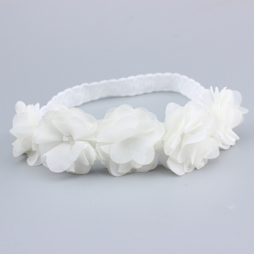 

Baby Girl Flower Headband Handmade DIY Headwear Hair accessories(white)