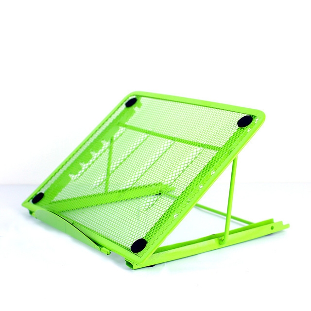 

Portable Desktop Folding Cooling Metal Mesh Adjustable Ventilated Holder(Green)