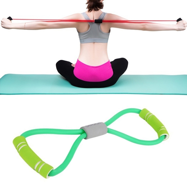 

8-character Pull Rope Chest Expansion Device Yoga Tension Device(Green )