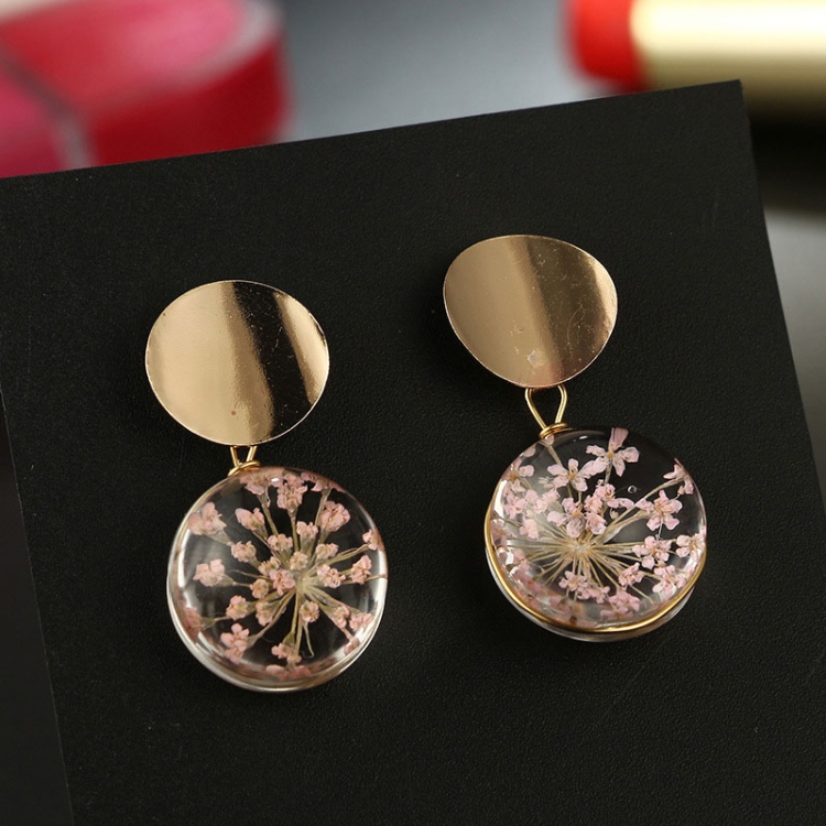 

Small Fresh Glass Ball Starry Earrings Temperament Wild Sequin Petals Earrings