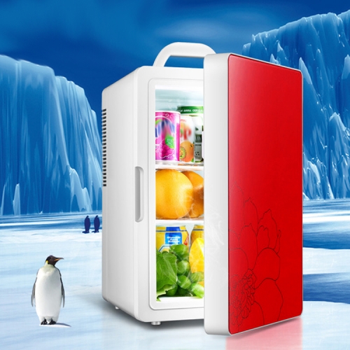 

Cabinet Type Car Home Dual-purpose 16-liter Hot and Cold Small Refrigerator, Style:Single-core Red Door(CN Plug)