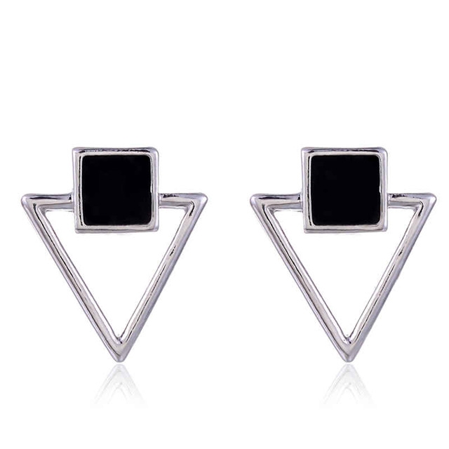 

Drop Earrings Women Jewelry Square Hollow Triangle Earring(Silver Color)