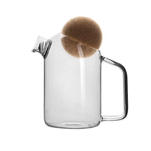 

High Borosilicate Glass Cork Lid Teapot Juice Cold Kettle, Style:Medium Ball
