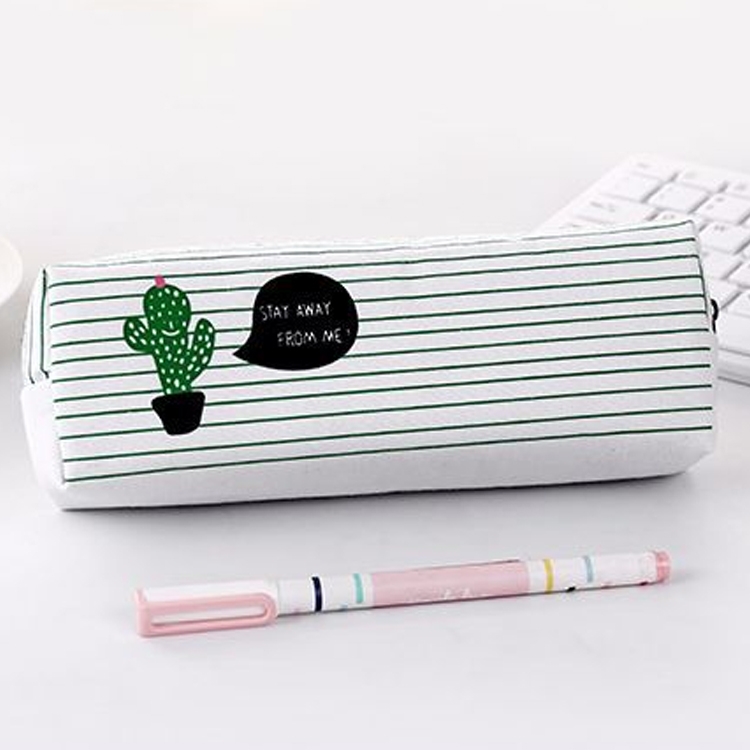 

Print Cactus Octagonal Version Small Fresh Canvas Cosmetic Storage Bag Pencil Case(1 Cactus)