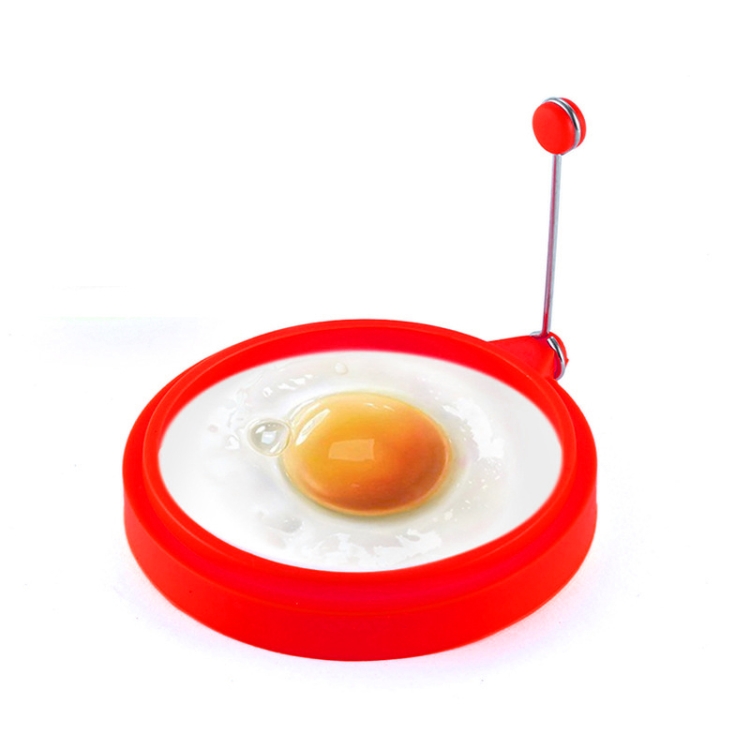 

DIY Breakfast Round Silicone Egg Ring Fried Egg Mould Pancake Ring Non-stick Kitchen Cooking Mould(Red)