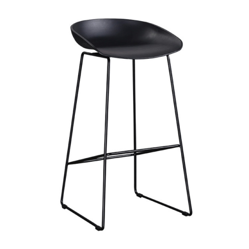 

Nordic Minimalist Creative Wrought Iron Cafe High Chair, Size:55cm(Black)