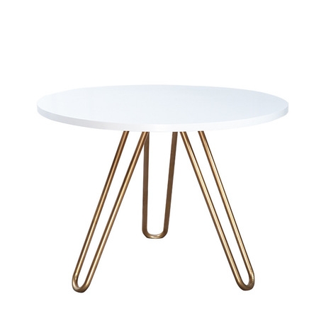 Sunsky Cafe Tables Home Furniture Solid Wood Steel Round Table Minimalist Coffee Table 80cm 80cm 75cm