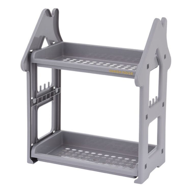 

Cosmetics Shelf Plastic Tables Bathroom Washrooms Kitchen Shelves(Gray)