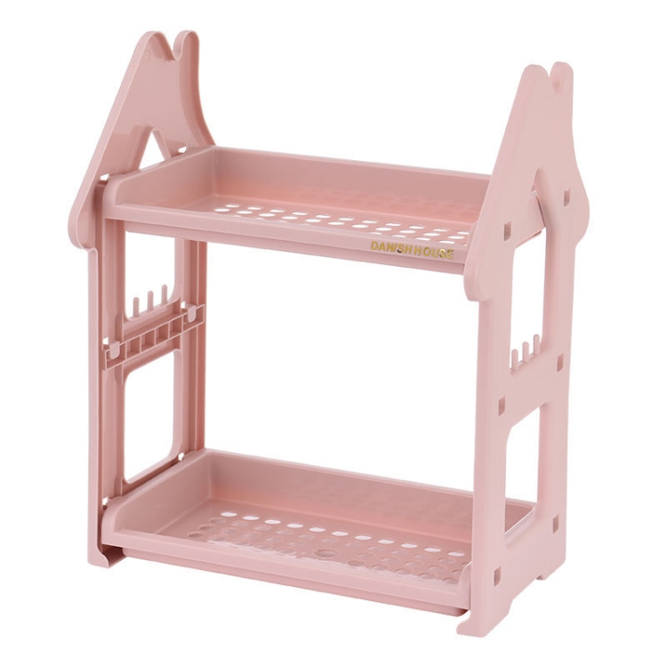 

Cosmetics Shelf Plastic Tables Bathroom Washrooms Kitchen Shelves(Pink)