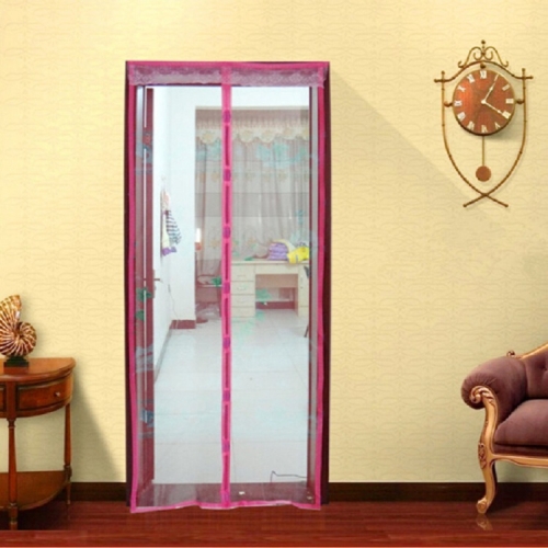 

2 PCS Curtain Anti Mosquito Magnetic Tulle Shower Curtain Automatic Closing Door Screen Summer Style Mesh Net(Pink)