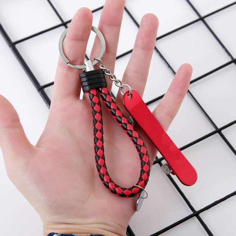 

Scooter Beer Bottle Opener with Keychain Pendant Multifunctional Small Toy, Color:Black Red Rope + Red Skateboard
