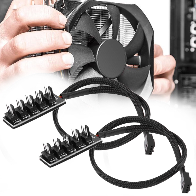 

2 PCS Computer Fan PWM Hub Computer Chassis Fan Hub(A Drag Five)