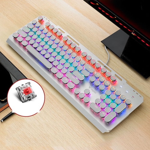 

Rapoo GK500 Punk Edition 104 Keys Mixed Color Backlit Gaming Mechanical Wired Keyboard Notebook Computer Keyboard, Cable Length 1.69m, Style:Red Shaft(White)