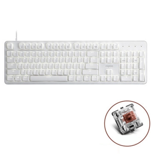 

Rapoo MT710 104 Keys White Backlight Office Machinery Wired Keyboard(Tea Shaft)