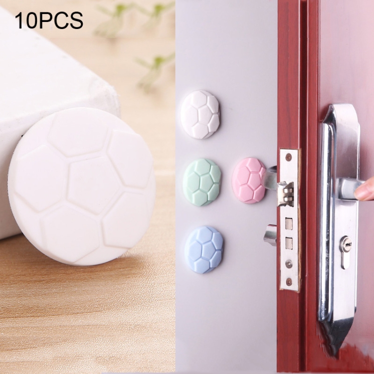 

10 PCS Football-type Door Rear Wall Crash Pad Door Handle Mute Thickened Bumper Pad(White)