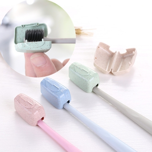 

4 PCS Wheat Straw Portable Travel Toothbrush Case Box, Random Delivery