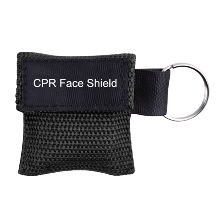 

CPR Emergency Face Shield Mask Key Ring Breathing Mask(Black)