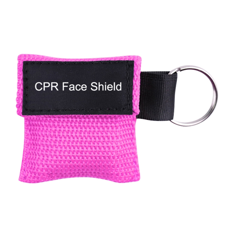 

CPR Emergency Face Shield Mask Key Ring Breathing Mask(Pink)