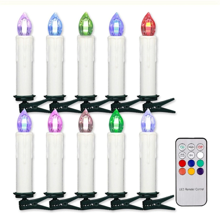 

2 Boxes Christmas Tree Decoration LED Clip Candle Valentine Day Remote Control Candle