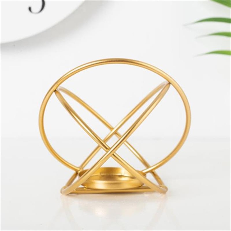 

Creative Modern Minimalist Geometric Wrought Iron Gold Candle Holder Ornaments Home Decorations Romantic Candlelight Ornaments, Size:Round