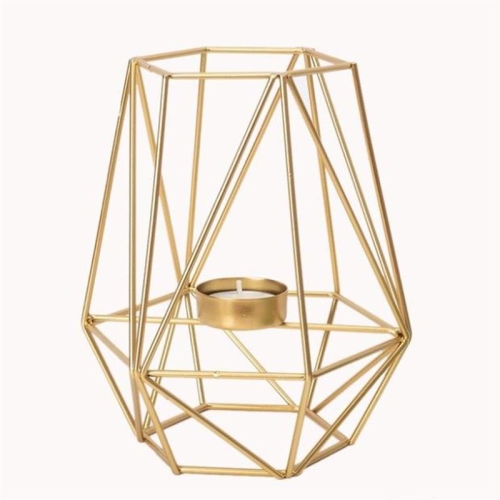 

Creative Modern Minimalist Geometric Wrought Iron Gold Candle Holder Ornaments Home Decorations Romantic Candlelight Ornaments, Size:High Section