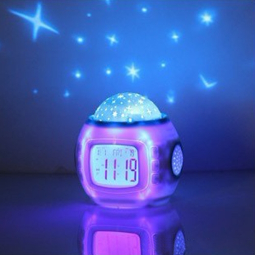 

Simple Student Music Calendar Alarm Clock Creative Colorful Decompression Electronic Clock Star Projection Clock