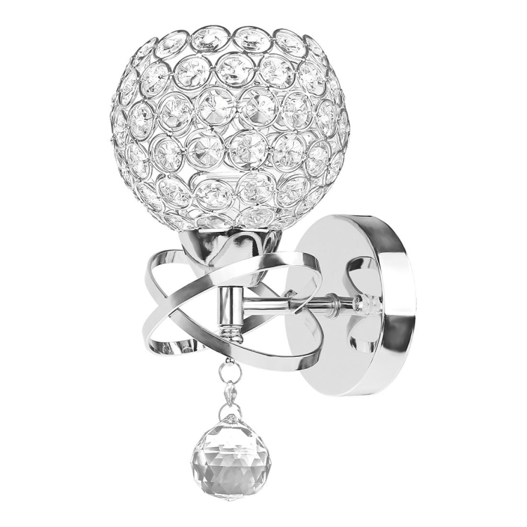 

Simple and Creative Warm Bedroom Bedside Crystal Wall Lamp without Blubs