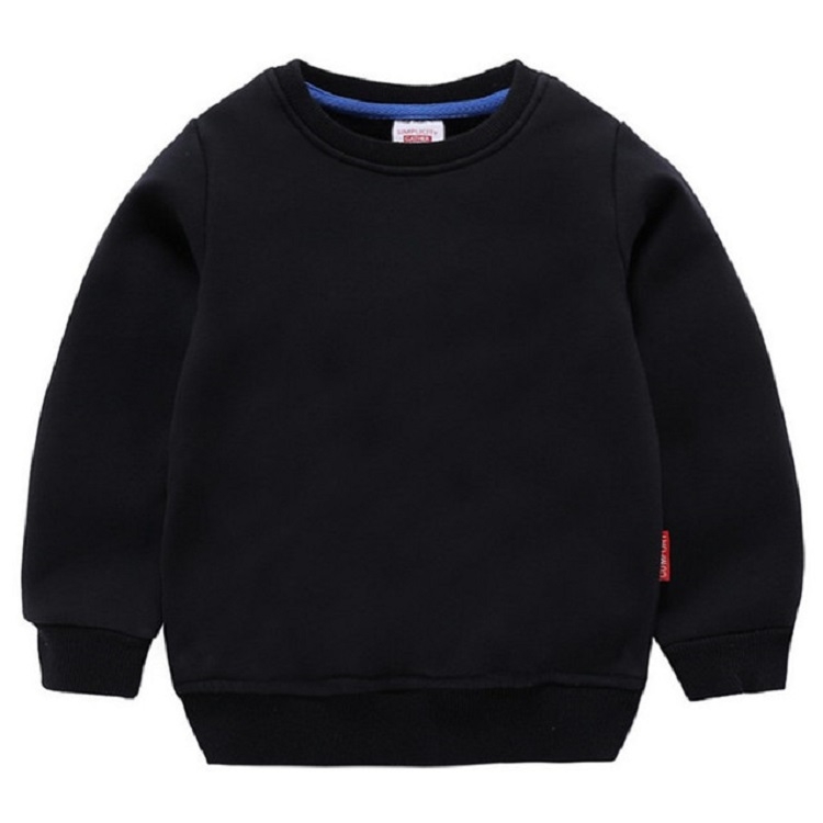 

Autumn Solid Color Bottoming Children's Sweatshirt Pullover, Height:90cm(Black)