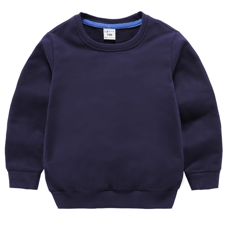 

Autumn Solid Color Bottoming Children's Sweatshirt Pullover, Height:110cm(Navy)