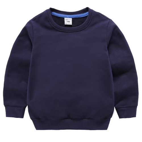 

Autumn Solid Color Bottoming Children's Sweatshirt Pullover, Height:120cm(Navy)