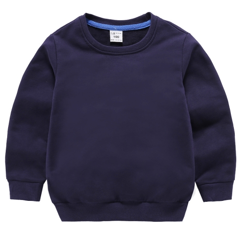 

Autumn Solid Color Bottoming Children's Sweatshirt Pullover, Height:130cm(Navy)