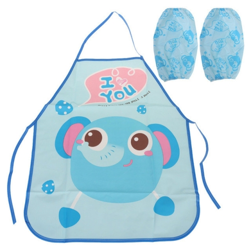 

Cute Kids Apron Sleeves Waterproof Protection Set(Elephant)