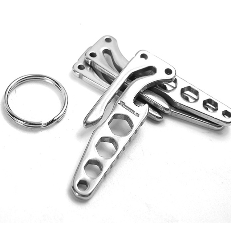 

Pocket Carbon Stainless Steel Key Holder Bottle Opener Outdoor Sports Camping EDC Tool