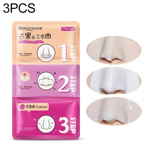 

3 PCS Beauty Pig Nose Mask Remove Blackhead Acne Remover Clear Black Head 3 Step Kit Skin(Red)