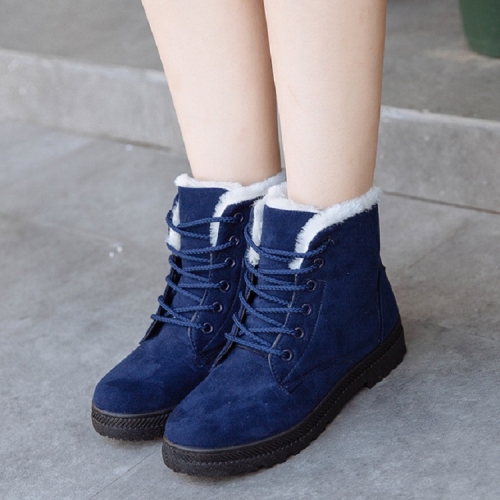 

Ladies Cotton Shoes Plus Velvet Snow Boots, Size:39(Blue)