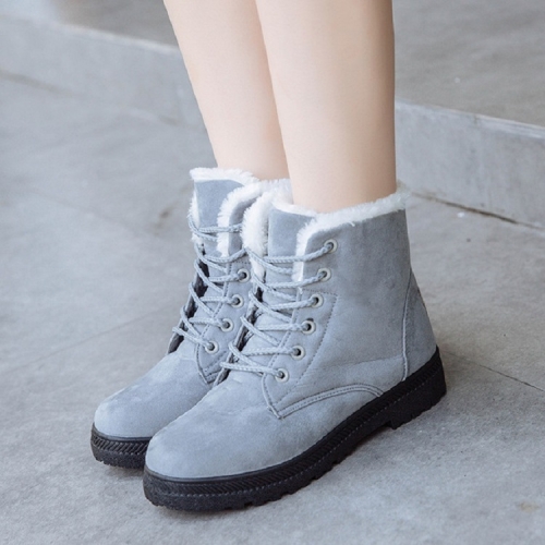 

Ladies Cotton Shoes Plus Velvet Snow Boots, Size:44(Gray)