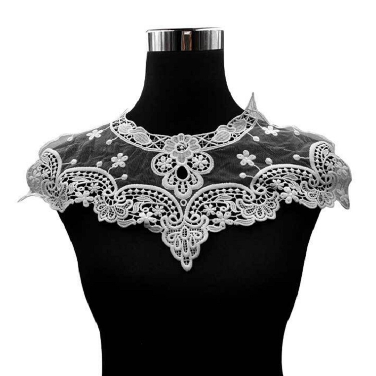 

Milk Silk Embroidery Lace Corsage Fake Collar DIY Clothing Accessories(White)