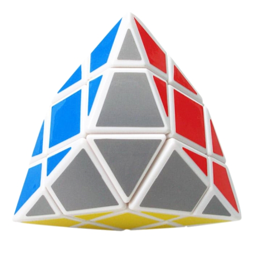 

4-Corner-Only Magic Cube Rice Dumplings Twisty Puzzle Cube Pyramid Speed Puzzle Cubo Magico Children Learning Educational Toy(White)