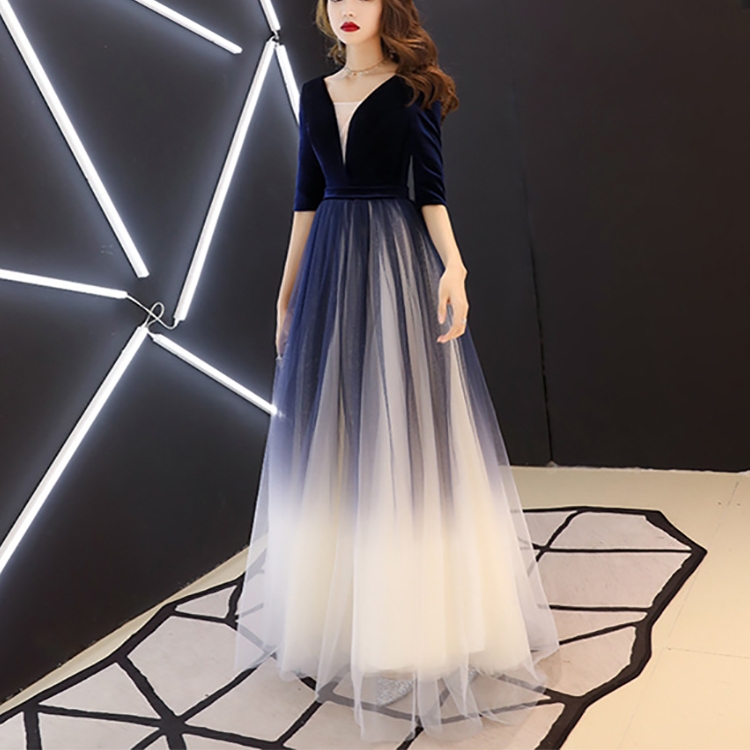 

Meeting Ladies Female Bride Wedding Party Dress, Size:XXL(Dark Blue)