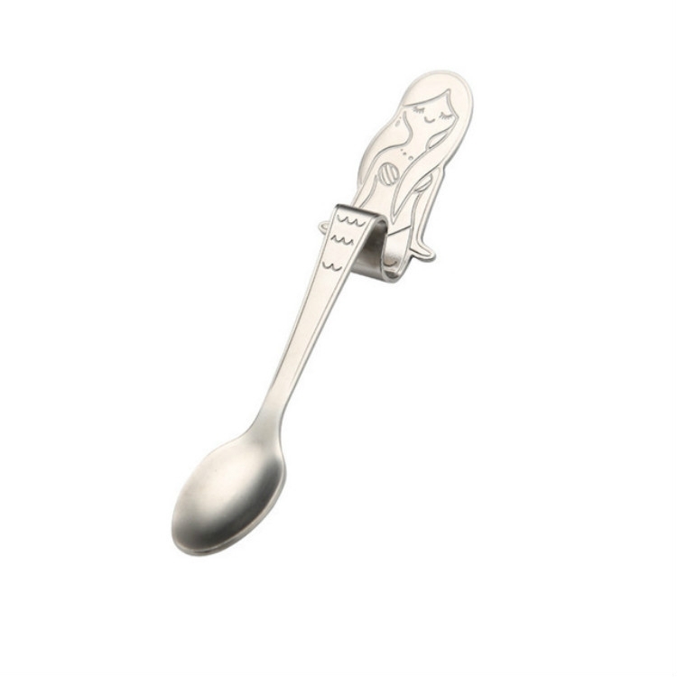 

Creative Coffee Spoon Mermaid Shape Handle Spoons Flatware Drinking Tools, Color:True Color