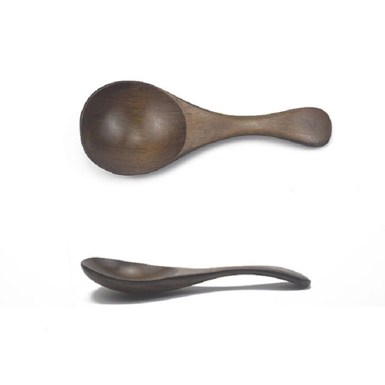 

10 PCS Log Short Handle Wide Mouth Milk Powder Spoon Wooden Seasoning Tea Spoon, Style:B