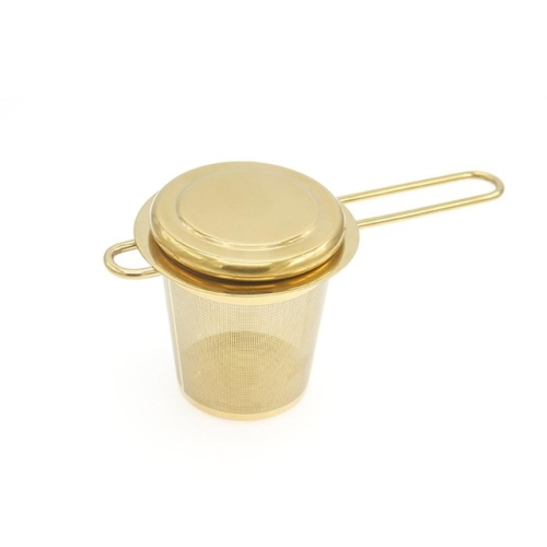 

2PCS Mesh Tea Infuser Reusable Tea Strainer Teapot Stainless Steel Loose Tea Leaf Spice Filter(Gold)