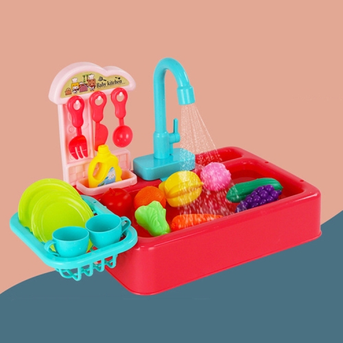 

Children Electric Circulation Water Simulation Dishwasher Toy(Red)