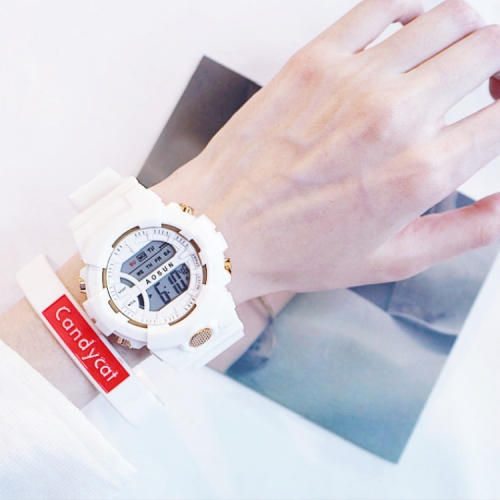 

2 PCS Children Outdoor Sports Watch Multi-function Electronic Watch(White)