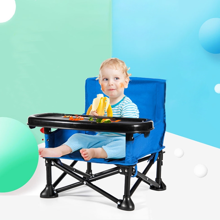 

Childrens Dining Table and Chair 0-3 Years Old Child Safety Portable Folding Chair(Blue)
