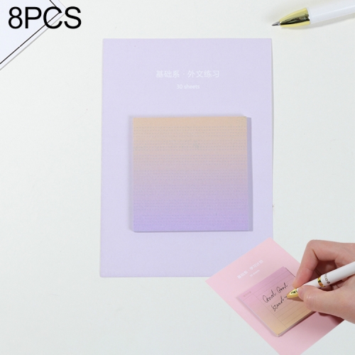 

8 PCS Rainbow Gradient Memo Pad Paper Sticky Notes Notepad Stationery Foreign language practice