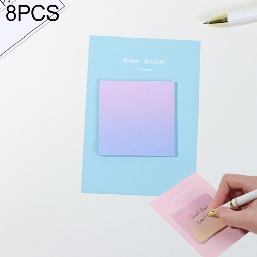 

8 PCS Rainbow Gradient Memo Pad Paper Sticky Notes Notepad Stationery Basic lattice